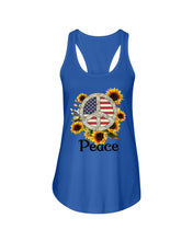 Load image into Gallery viewer, Peace Sign Sunflower Birthday Gift For Girls Ladies Flowy Tank
