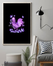 Load image into Gallery viewer, Chicken Purple Butterflies Gift For Chicken Lovers Vertical Poster
