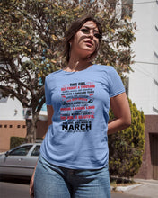 Load image into Gallery viewer, This Girl Has Fought A Thousand This Girl Was Born In March Ladies Tee
