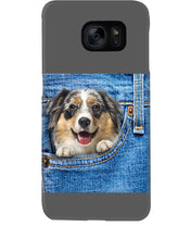 Load image into Gallery viewer, Australian Shepherd In Denim Pocket Gift For Dog Lovers Phone case
