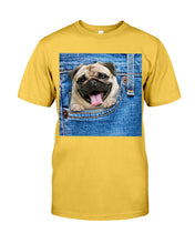 Load image into Gallery viewer, baby Pug In Denim Pocket Gift For Dog Lovers Guys Tee
