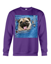 Load image into Gallery viewer, baby Pug In Denim Pocket Gift For Dog Lovers Sweatshirt
