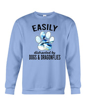 Load image into Gallery viewer, Easily Distracted By Dogs And Dragonflies Gift For Dog Lovers Sweatshirt
