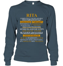 Load image into Gallery viewer, Rita Custom Name Gift A Warrior's Mentality With A Poet's Soul Unisex Long Sleeve
