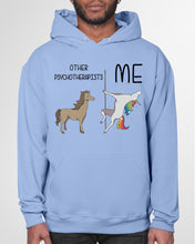 Load image into Gallery viewer, Funny Difference Between Me And Other Psychotherapists Unicorn And Horse Hoodie
