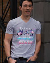 Load image into Gallery viewer, I'm Lonely I Miss My Husband Butterfly Gift For Lover Guys V-Neck
