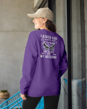 Load image into Gallery viewer, Gift For Wife I Asked God To Make Me A Better Woman Sweatshirt
