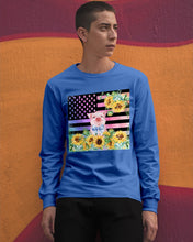 Load image into Gallery viewer, Pig America Flag Sunflower Special Custom Design Unisex Long Sleeve
