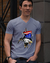 Load image into Gallery viewer, Eagle Giant Scratch USA Flag Gift For Women Guys V-Neck
