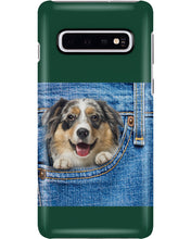Load image into Gallery viewer, Australian Shepherd In Denim Pocket Gift For Dog Lovers Phone case
