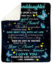 Load image into Gallery viewer, Gift For Granddaughter Butterflies Keep Me In Your Heart Sherpa Blanket
