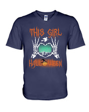 Load image into Gallery viewer, This Girl Loves Halloween Gift For Girls Guys V-Neck
