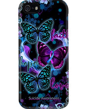 Load image into Gallery viewer, Purple Phone Case With Butterfly Faith Hope Love Suicide Awareness Gift Phone case
