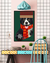 Load image into Gallery viewer, Santa Border Collie In Stock Gift For Dog Lovers Vertical Poster
