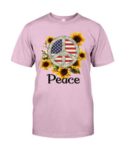 Load image into Gallery viewer, Peace Sign Sunflower Birthday Gift For Girls Guys Tee
