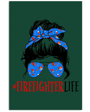 Load image into Gallery viewer, Firefighter Make You Life Safe Lady With Blue Ribbonhead Gift For Women Vertical Poster
