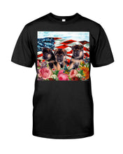 Load image into Gallery viewer, American Flag Sky Flower German Shepherd Gift For Dog Lovers Guys Tee

