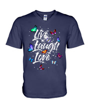 Load image into Gallery viewer, Butterfly Live Laugh Love Gift For Lover Guys V-Neck
