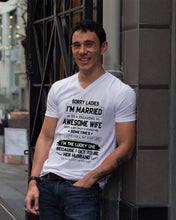 Load image into Gallery viewer, I'm The Lucky One Because I Get To Be Her Husband Gift For Husband Guys V-Neck

