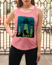 Load image into Gallery viewer, UFA Dinosaur T Rex Sky Full Of Stars Ladies Flowy Tank
