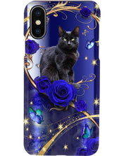Load image into Gallery viewer, Black Cat Glorious Roses And Butterflies Gift For Cat Lovers Phone case
