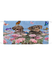 Load image into Gallery viewer, German Wirehaired Pointer With Peonies Gift For Dog Lovers Cloth Face Mask
