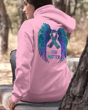 Load image into Gallery viewer, You Matter Ribbon Awareness With Angel Wings Hoodie
