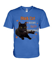 Load image into Gallery viewer, Black Cat Kisses Fix Everything Gift For Cat Lovers Guys V-Neck
