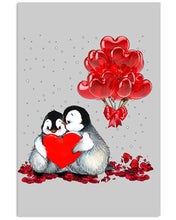 Load image into Gallery viewer, Penguin Forever Love With Red Heart Balloon Gift For Penguin Lovers Vertical Poster
