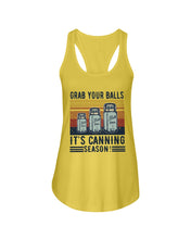 Load image into Gallery viewer, Grab Your Balls It's Canning Season Retro Vintage Ladies Flowy Tank
