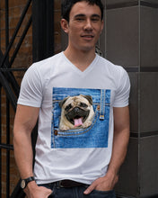 Load image into Gallery viewer, baby Pug In Denim Pocket Gift For Dog Lovers Guys V-Neck
