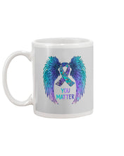 Load image into Gallery viewer, You Matter Ribbon Awareness With Angel Wings Mug
