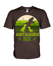 Load image into Gallery viewer, Auntasaurus Rex Custom Design Gift For Kids Guys V-Neck
