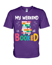 Load image into Gallery viewer, Vintage Funny My Weekend Booked Gift For Book Lovers Guys V-Neck
