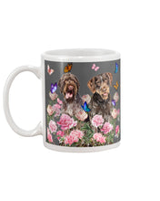 Load image into Gallery viewer, German Wirehaired Pointer With Peonies Gift For Dog Lovers Mug
