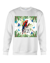 Load image into Gallery viewer, Scarlet Macaw With Butterflies I Am Always With You Gift For Lover Sweatshirt
