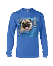 Load image into Gallery viewer, baby Pug In Denim Pocket Gift For Dog Lovers Unisex Long Sleeve
