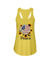 Load image into Gallery viewer, Peace Sign Sunflower Birthday Gift For Girls Ladies Flowy Tank
