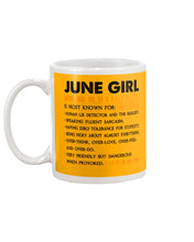 Load image into Gallery viewer, June Girl Facts Very Friendly But Dangerous Custom Design Mug
