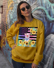 Load image into Gallery viewer, Pig America Flag Sunflower Special Custom Design Sweatshirt
