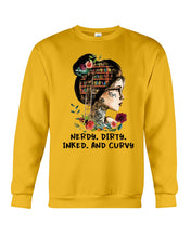 Load image into Gallery viewer, Nerdy Dirty Inked And Curvy Funny Gift For Friends Sweatshirt
