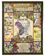 Load image into Gallery viewer, Butterflies Gift For February Girl God Says You Are Unique Fleece Blanket
