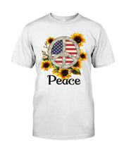Load image into Gallery viewer, Peace Sign Sunflower Birthday Gift For Girls Guys Tee
