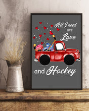 Load image into Gallery viewer, All I Need Are Love And Hockey Gift For Hockey Players Vertical Poster
