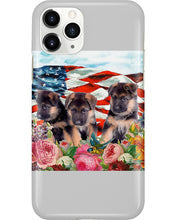 Load image into Gallery viewer, American Flag Sky Flower German Shepherd Gift For Dog Lovers Phone case
