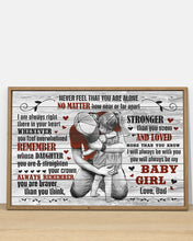 Load image into Gallery viewer, Never Feel That You Are Alone Hugging Daughter Dad Gift For Daughter Horizontal Poster
