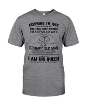 Load image into Gallery viewer, A Spoiled Wife Of An October Grumpy Old Man Birthday Meaningful Gift Guys Tee
