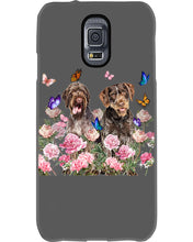 Load image into Gallery viewer, German Wirehaired Pointer With Peonies Gift For Dog Lovers Phone case
