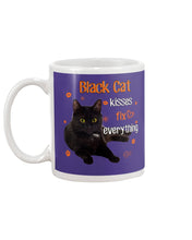 Load image into Gallery viewer, Black Cat Kisses Fix Everything Gift For Cat Lovers Mug
