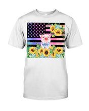 Load image into Gallery viewer, Pig America Flag Sunflower Special Custom Design Guys Tee
